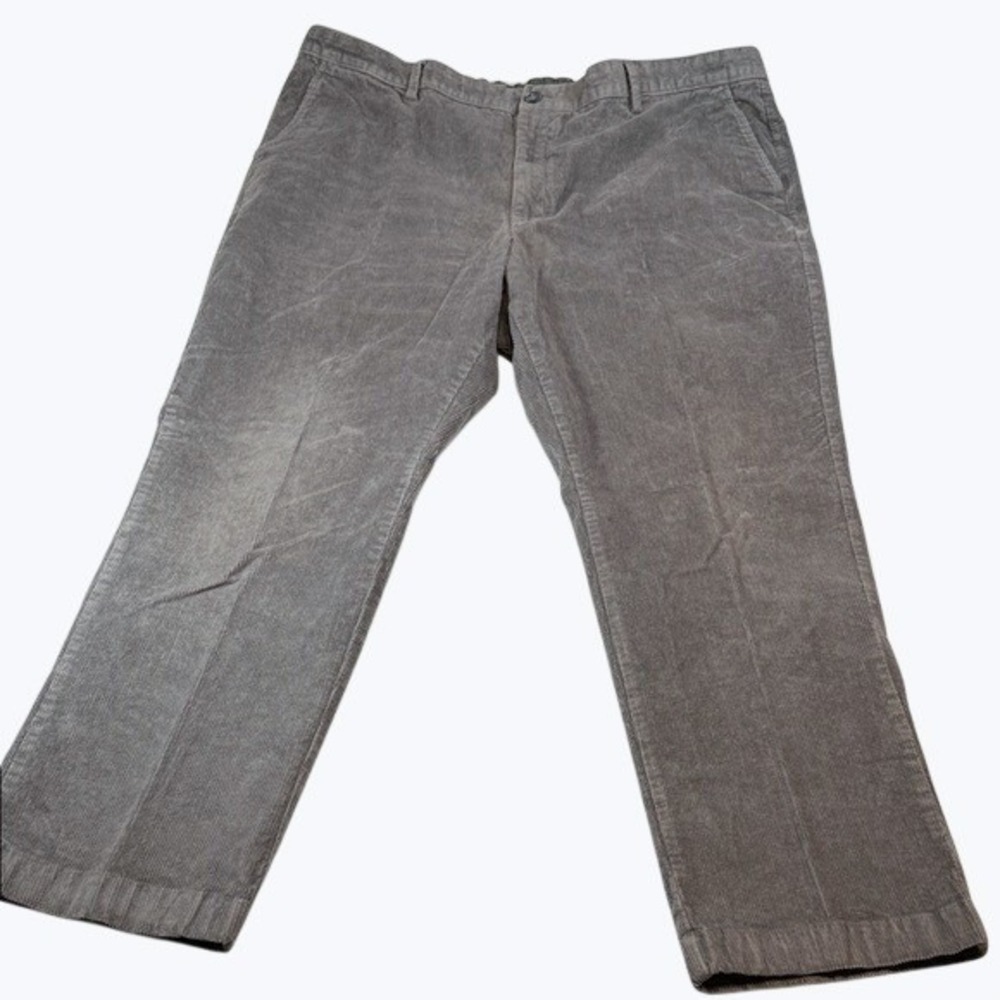 L.L. Bean Classic Fit Corduroy Pants Men's 42x30 Gray Organic Cotton Preppy